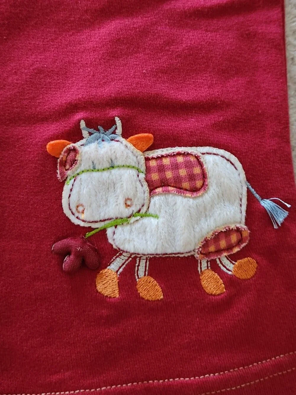 Lil' Jellybean - Girls' 3-Pc Red Farm Animal Pant Set